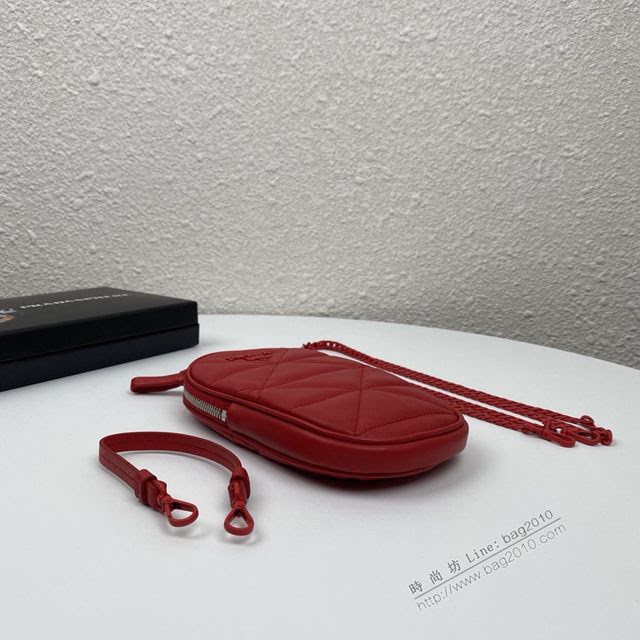 prada女包 普拉達專櫃新款斜挎包 1DH030 Prada紅色手機包  pyd2223